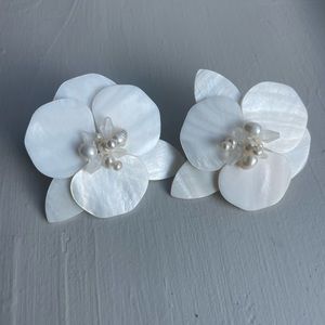 White Peony Earrings tuckernuck jewelry